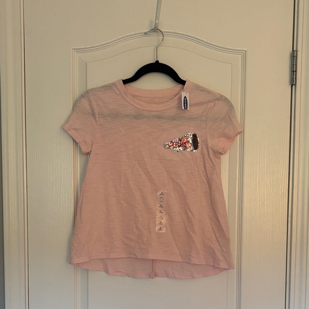 Old Navy Light Pink Kids Tee with Go Girl sequin